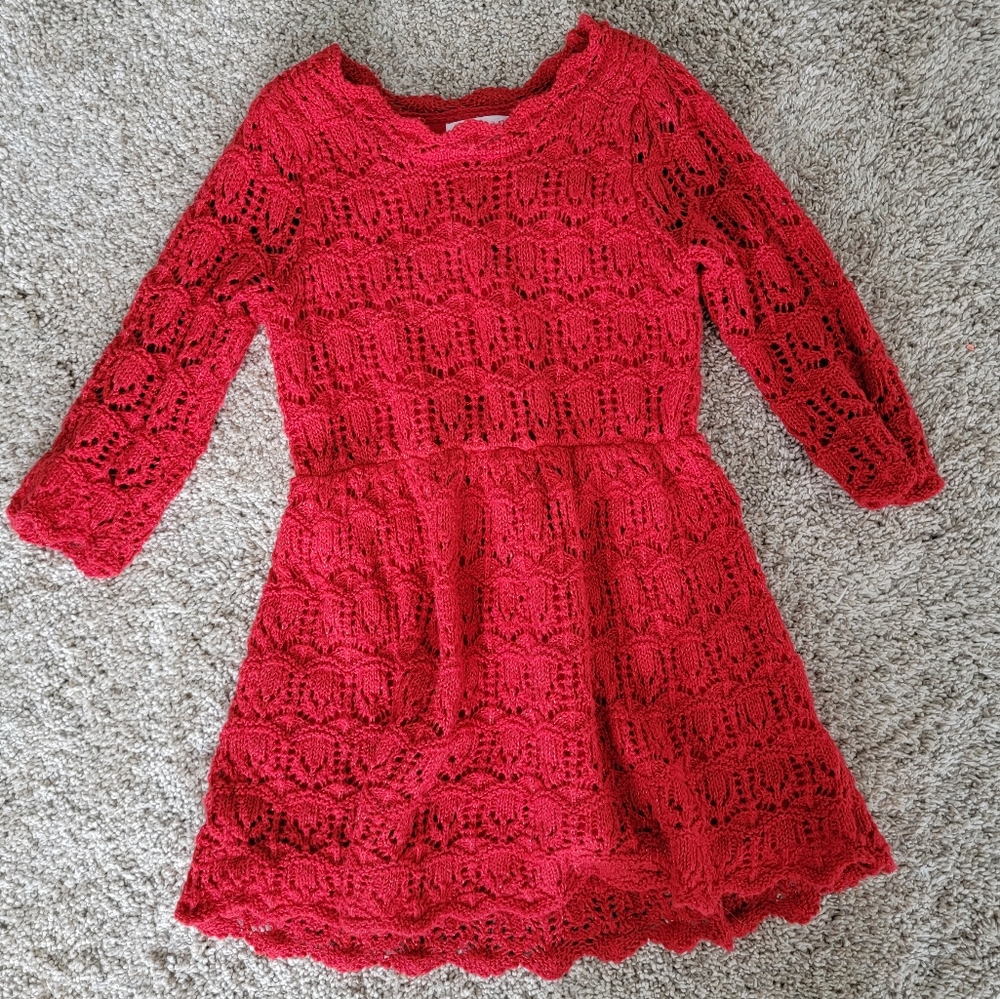 Red sparkle toddler girl dress